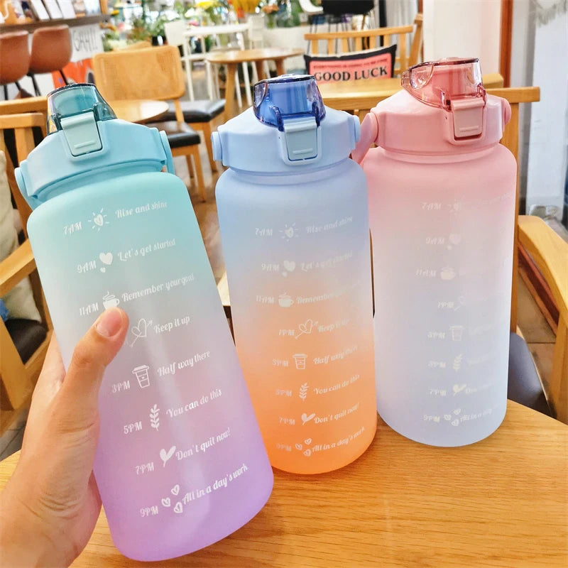 2 Liters Water Bottle Motivational Drinking Bottle Sports Water Bottle With Time Marker