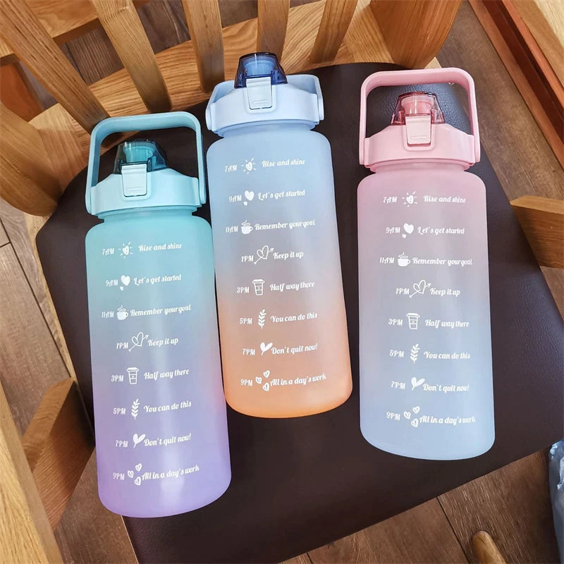 2 Liters Water Bottle Motivational Drinking Bottle Sports Water Bottle With Time Marker