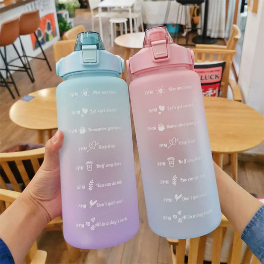 2 Liters Water Bottle Motivational Drinking Bottle Sports Water Bottle With Time Marker