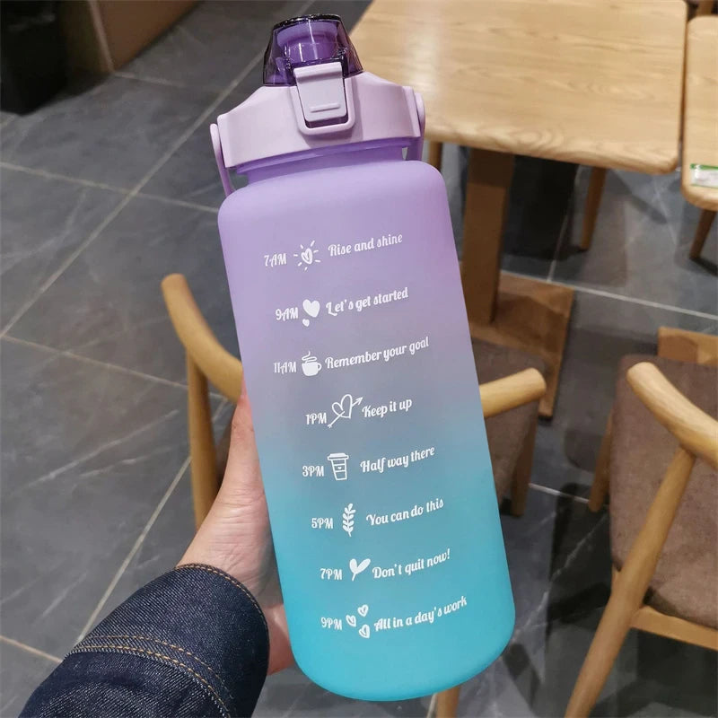 2 Liters Water Bottle Motivational Drinking Bottle Sports Water Bottle With Time Marker