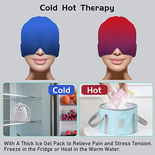 Cold Gel Hot Ice Headache Migraine Relief Hat Cold Compress