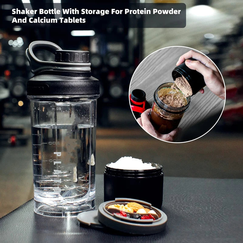 3 Layers Shaker Protein Bottle Powder Shake Cup Large Capacity