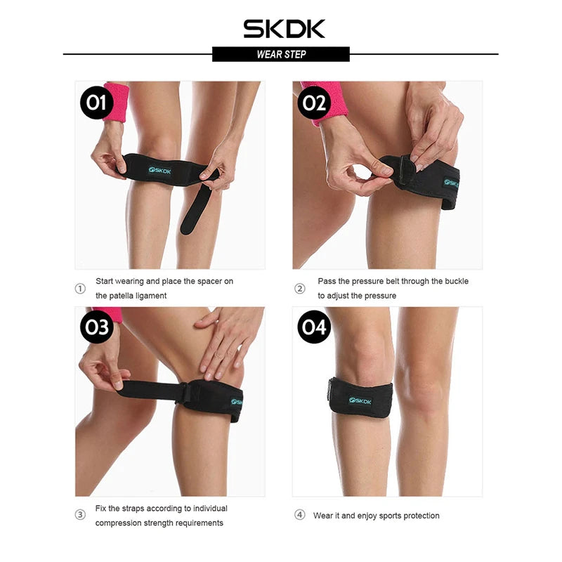 Patella Kneecap Band Adjustable Silica Gel Knee Tendon Strap Protector